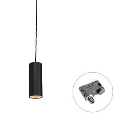 Design Hänglampa Svart Inkl. Skena Adapter 3-Fas - 3-Fas Tubo