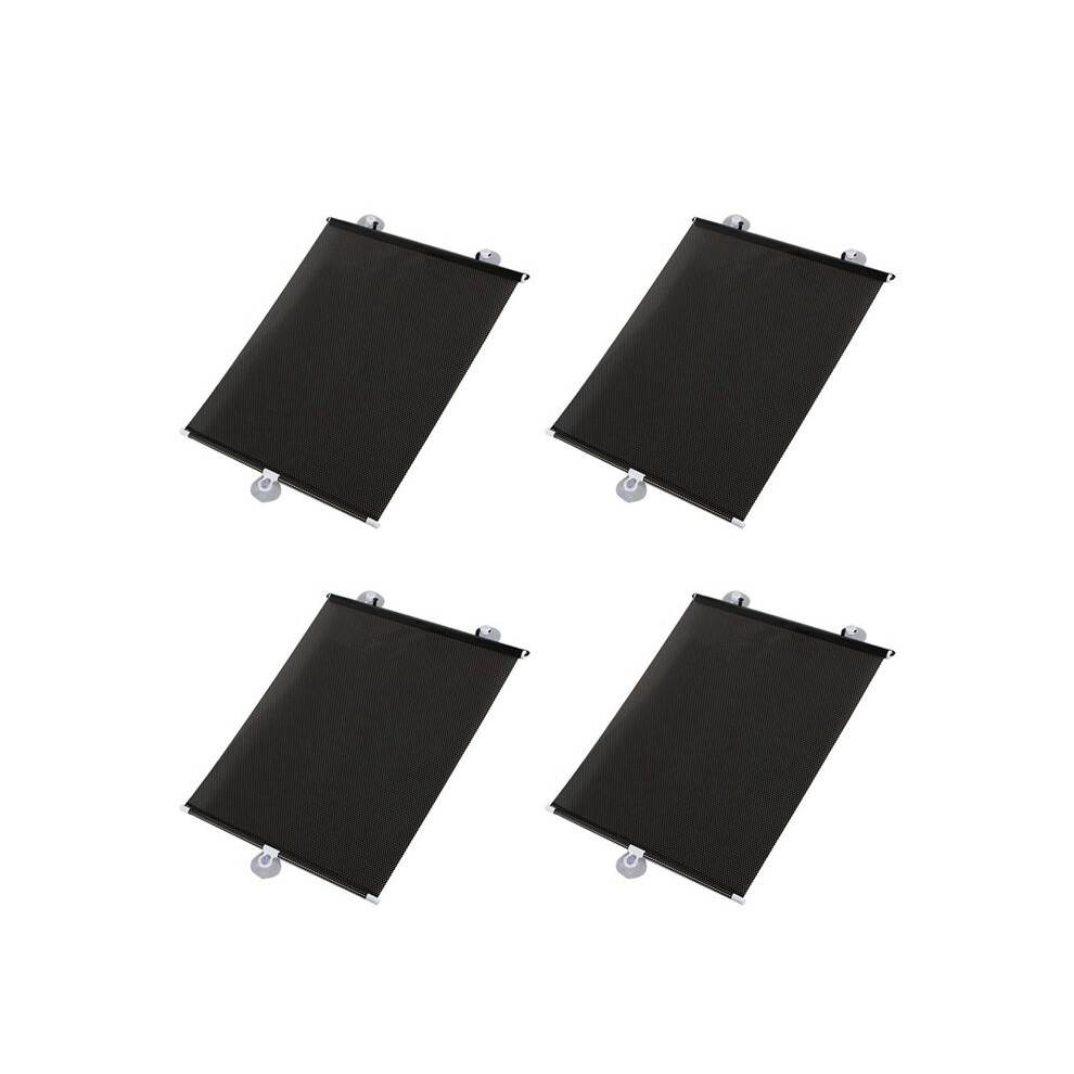 4X Sunshade Roller Blackout Suction Cup Blinds Curtains for Living Kitchen Office Car Window Free-Perforated Curtain A