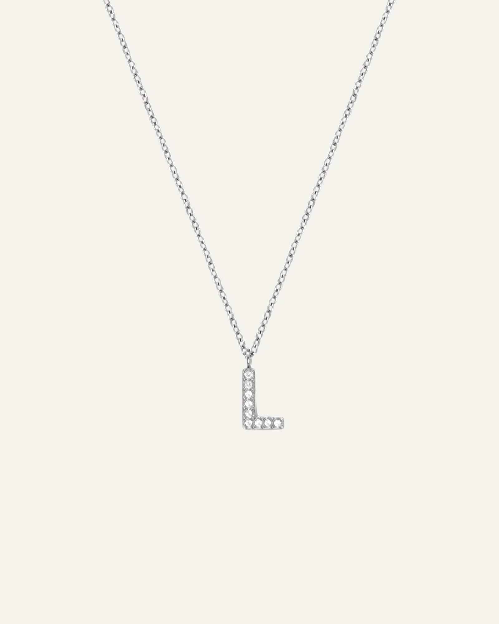 Mockberg Petite Stone Bokstav Halsband Silver - Y