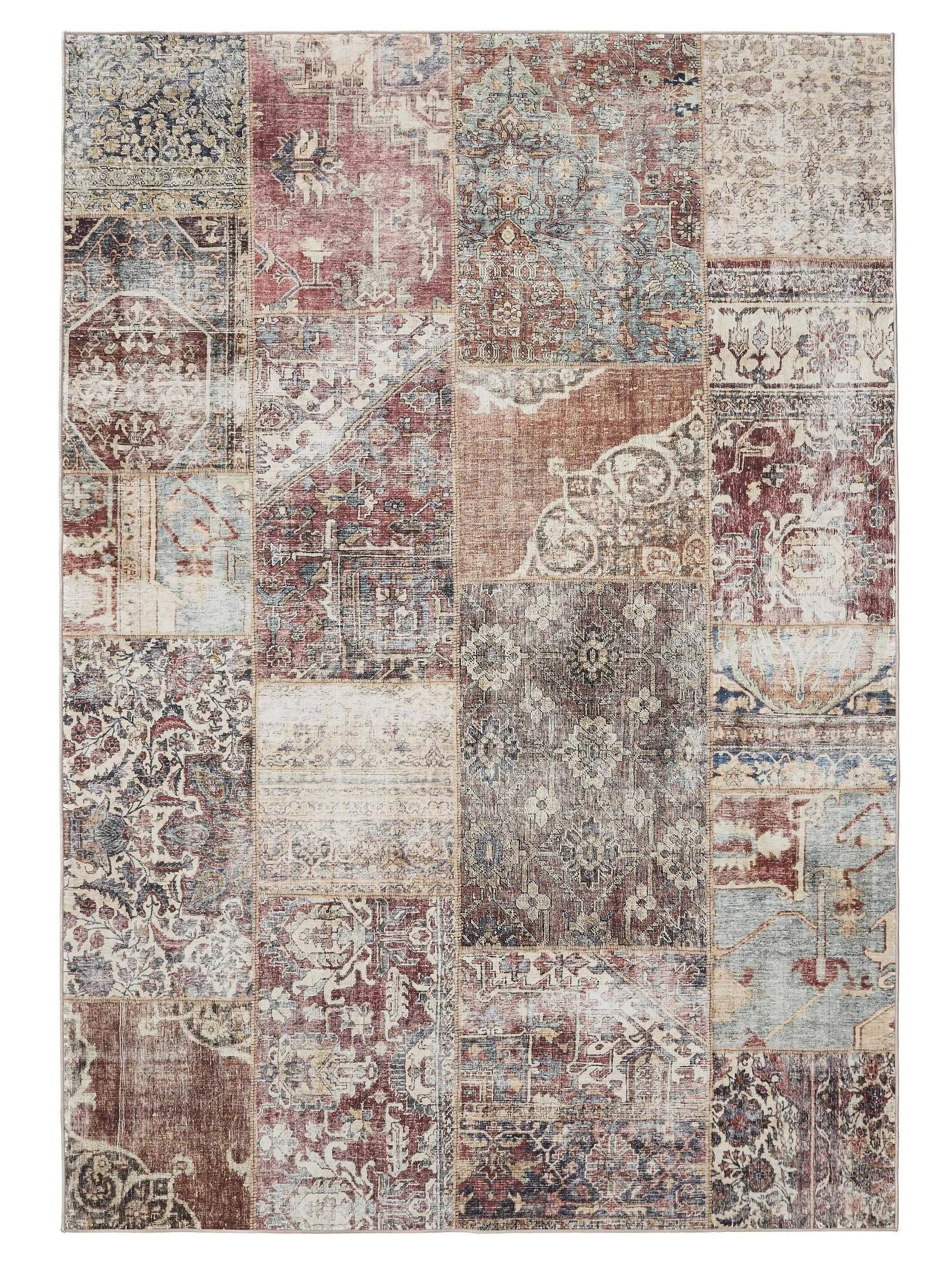 ATLAS Flerfarvet Brun Vaskbart Tæppe - Rektangulær / 60x120 cm / Flerfarvet