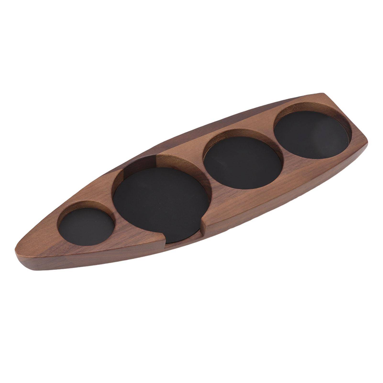 Trä Kaffe Tamper Hållare Kaffe Tamper Matta Ställ Kaffebryggare Stöd Förvaringsbas Valnöt Stor Walnut Large for 58mm/2.3in