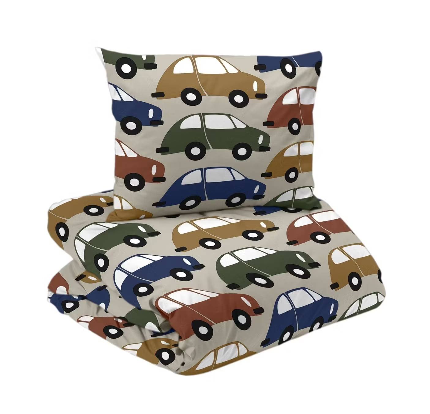 Bilar Retro/Beige Bäddset Redlunds Enkeltäcke 150x210