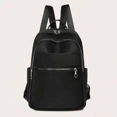 Women&#39;s Diamond Pattern Embroidery Backpack, Minimalist And Practical Multifunctional, Back To School, School Essential Stuff For Women, Girls & Stude - Black