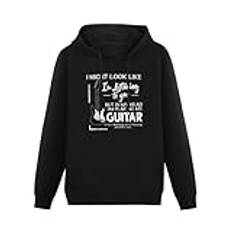 I Might Look Like Im Listening To You But In My Head Im Playing Guitar Hoody Unisex Ptinted Hoodies Long Sleeve Men's Hooded with Pocket Black L