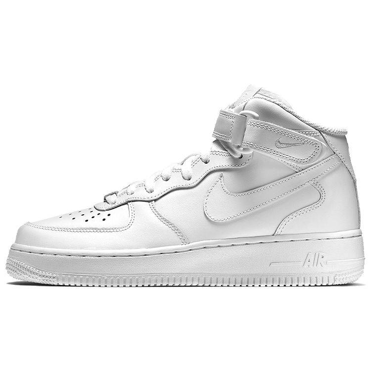 Nike Air Force 1 Mid 07 Läder Triple White Dam Sneakers 366731-100 40