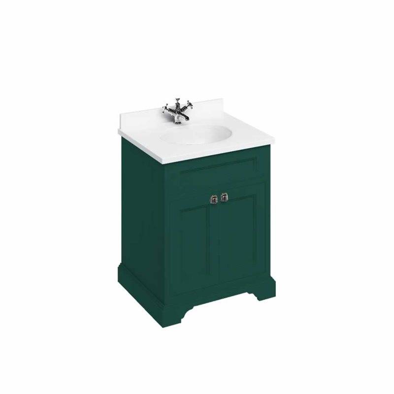 Tvättställsskåp Burlington FF8 666 mm Mattgrön, Minerva Vit
