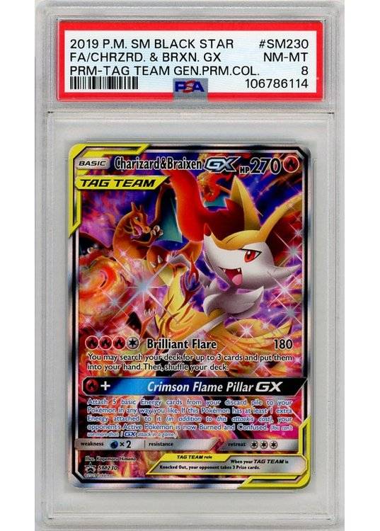 Charizard & Braixen GX - SM230 - PSA 8.