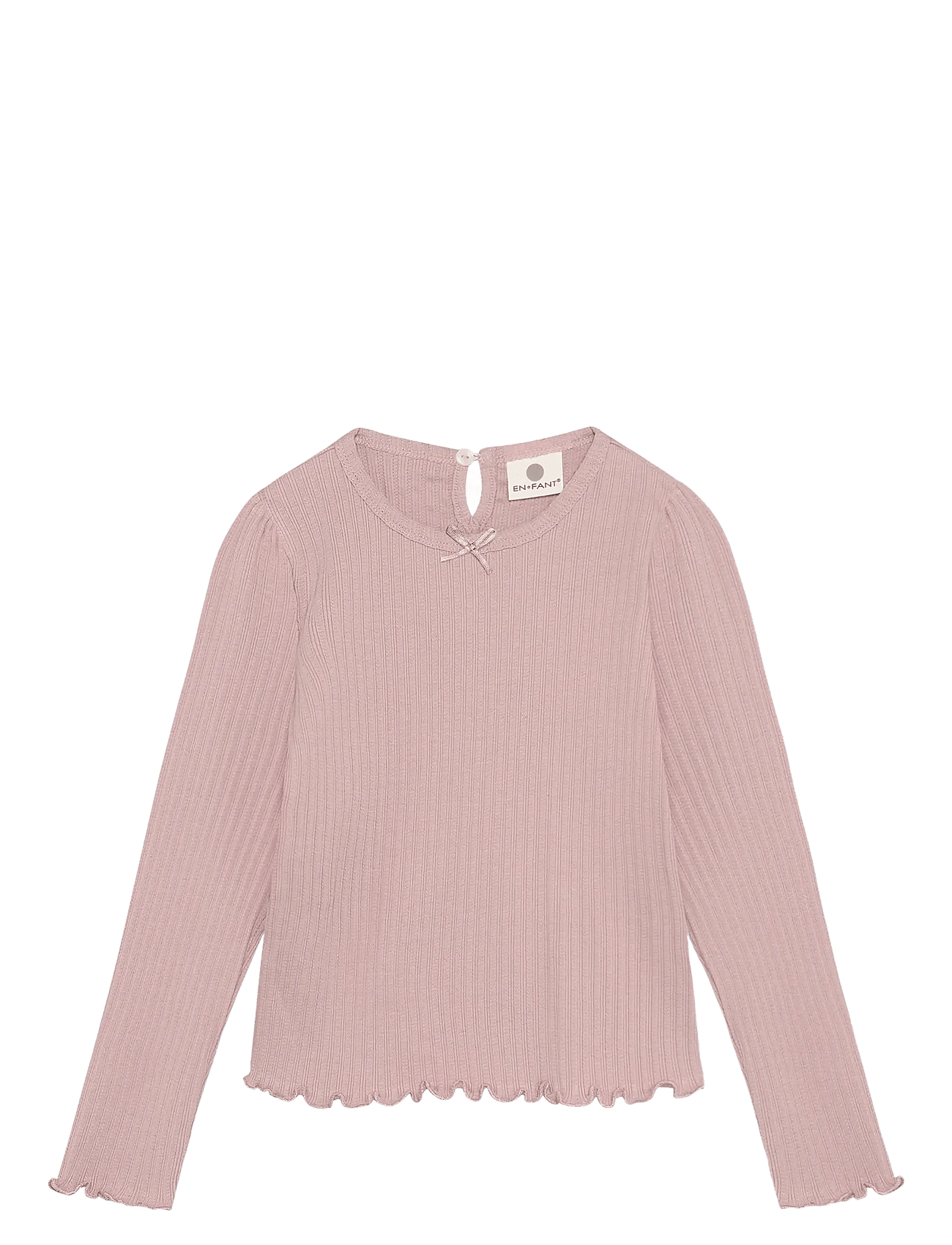 En Fant T-Shirt Ls Pointelle - Pink - 98