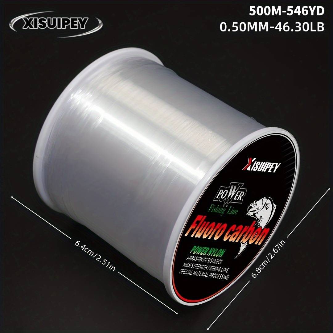 500m/546yd Transparent Fluorocarbon Nylon Fishing Line, Invisible Fishing Line, Resistance Suitable For Long Distance, Fishing Additions