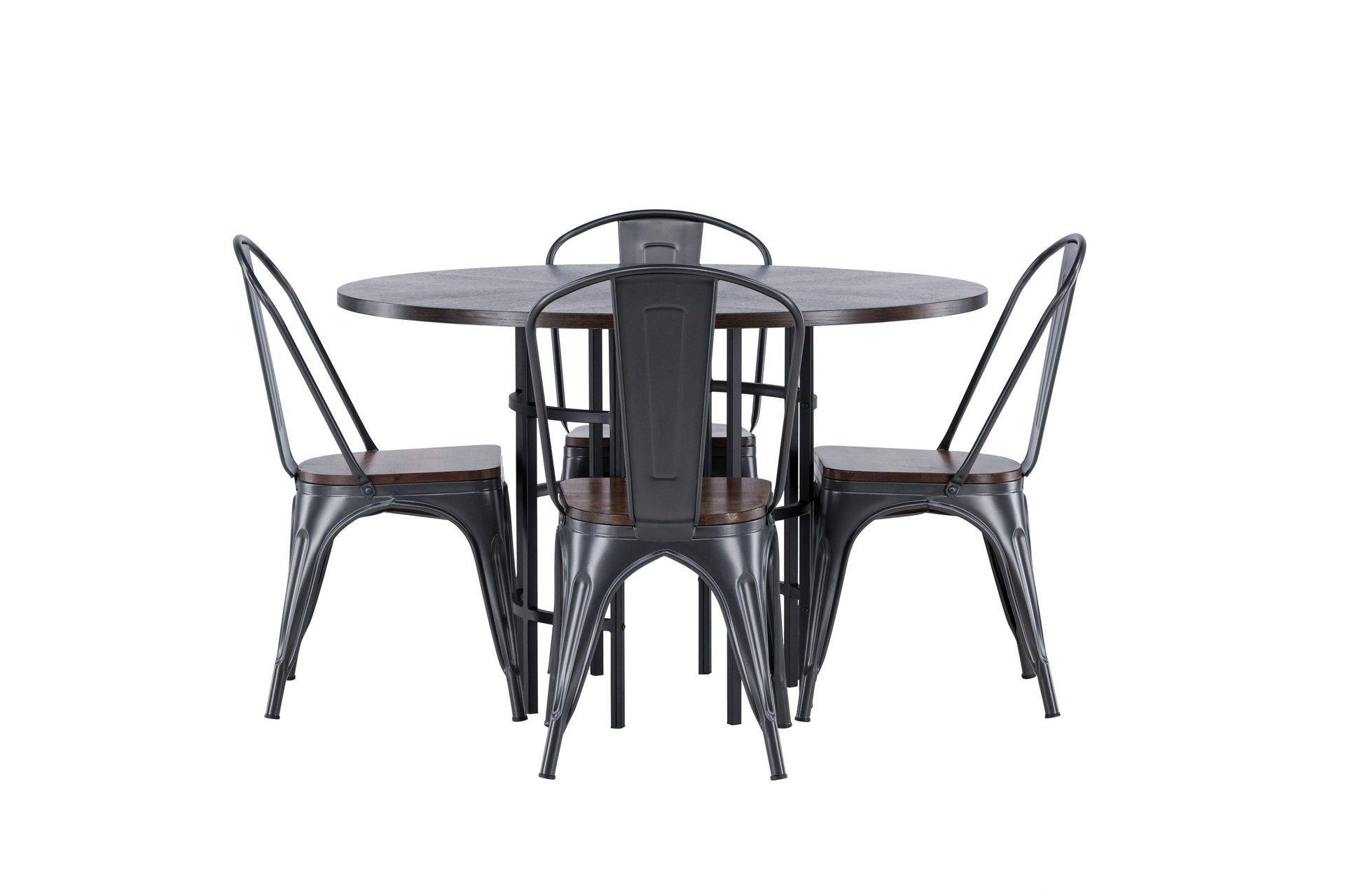 Copenhagen Matgrupp 115 cm Rund med 4 Tempe stolar - Mocca Brun