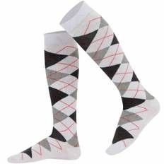 Knästrumpa Vit argyle - MySocks