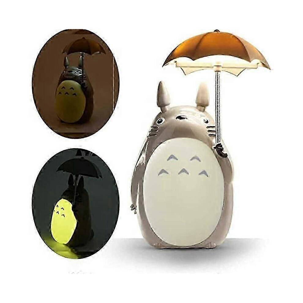 Totoro LED-nattlampa för barn, USB-laddningsbar läsbordslampa, tecknad söt djurinredning för sovrum för pojkar och flickor