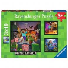 Minecraft Puslespil 3×49 Brikker Ravensburger Minecraft Puslespil 56217