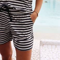 BLACK CREME STRIPE ALMA-SHORTS 9517 fra Liberte