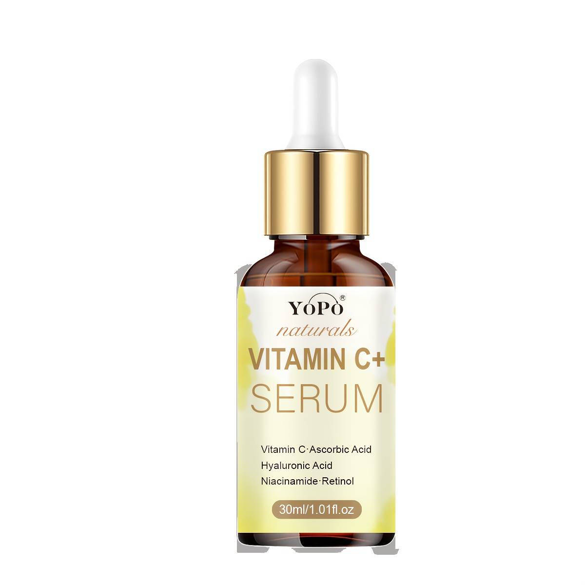TEMU Yopo Vitamin C+ Serum With Kojic Acid, Hyaluronic Acid, Niacinamide, Retinol | Face Serum For Daily Use To Help & Skin | A , Plump & Smooth Look | Formula For Types |