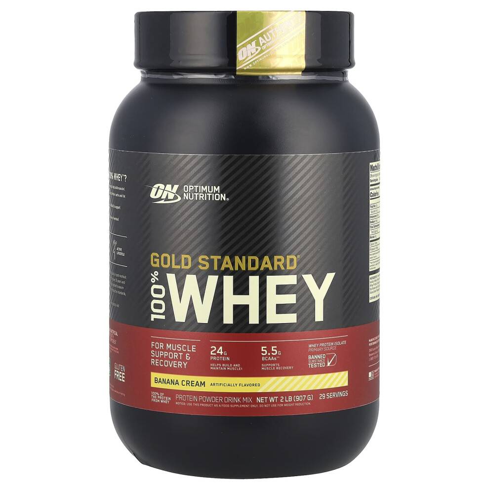 Optimum Nutrition, Gold Standard 100% Whey, Bananecream, 2 lb (907 g)