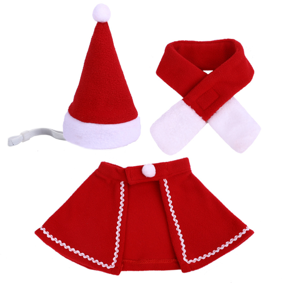 Kæledyrskostume kompatibelt med fødselsdagskat hund halloween julehat outfit - julesæt