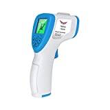 LEELVIS Digital främre termometer med infraröd sensor och feberlarm med 32 minnesplatser, lämplig för barn, vuxna och föremål