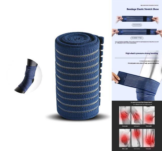 Elastisk ankelbind blå til støtte og beskyttelse 70 cm