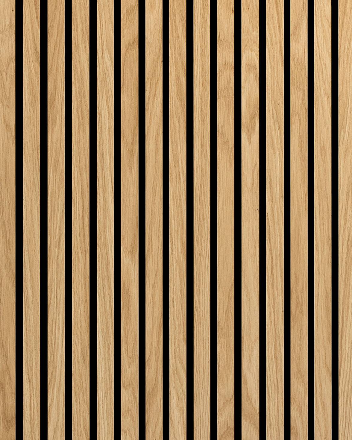 Oiled Oak Acoustic Panel | Sound-Absorbing Wall Panel 3000x600mm / Black
