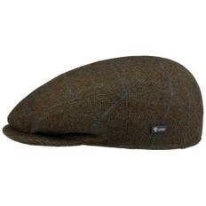 Lipodo Flat Cap med Rutigt Mönster Damer/Herrar - Made in Italy ullkeps keps vinterkeps skärm, foder, skärm Sommar-Vinter - 58 cm olivgrön