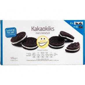 Easis sukkerfri Kakaokiks med cremefyld. 168g