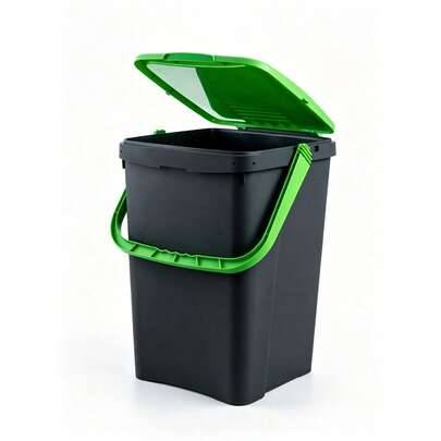 Bärbar papperskorg med stor kapacitet och fällock, luktresistent tjock plast, avfallsbehållare för kök, badrum, trädgård och hemmabruk - Multifärgad (9L soptunna/färg slumpmässig,45L soptunna/färg slumpmässig,45L soptunna/Grön "Bestseller")