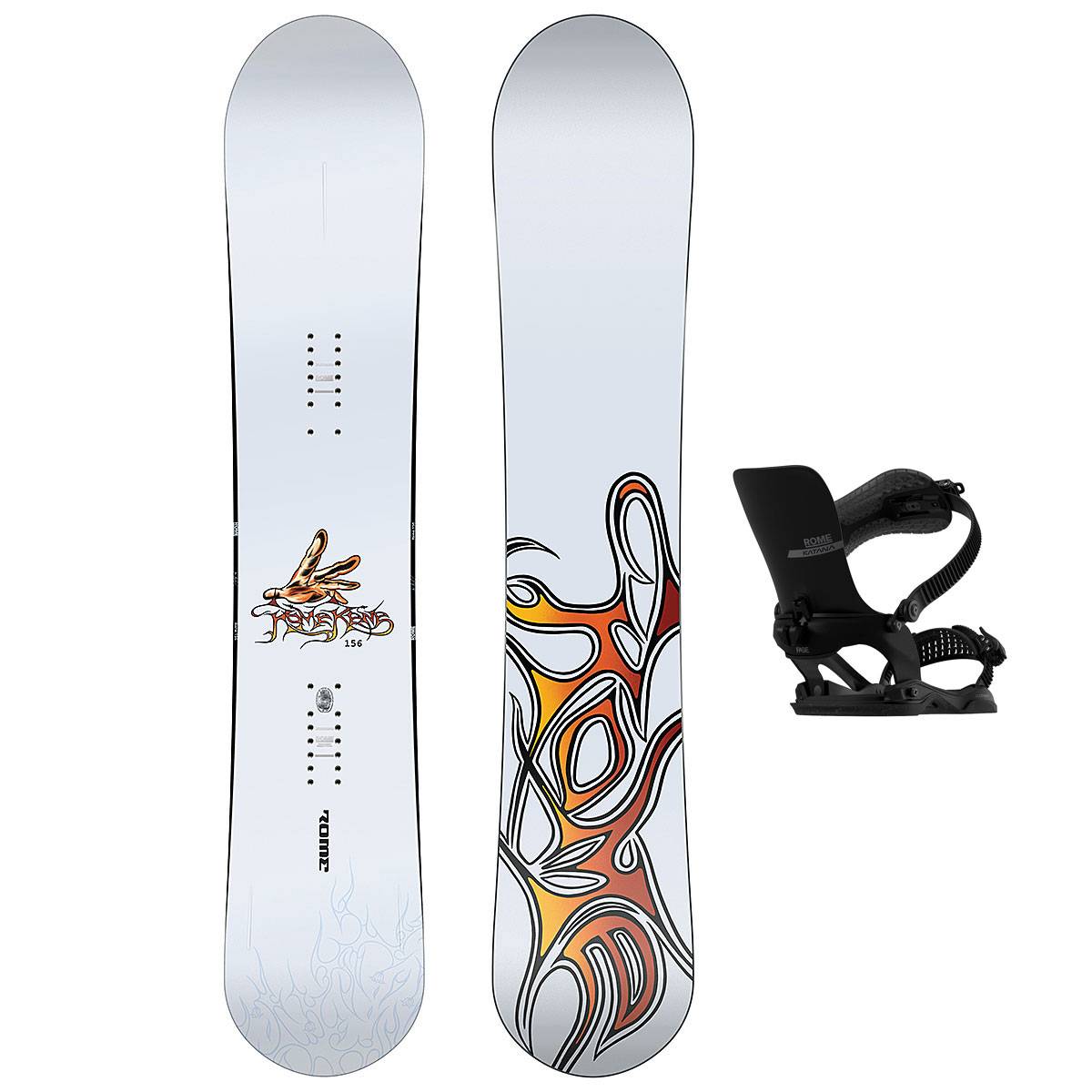 Rome Snowboardpaket - Rene 157W + Katana AW FASE Black L/XL