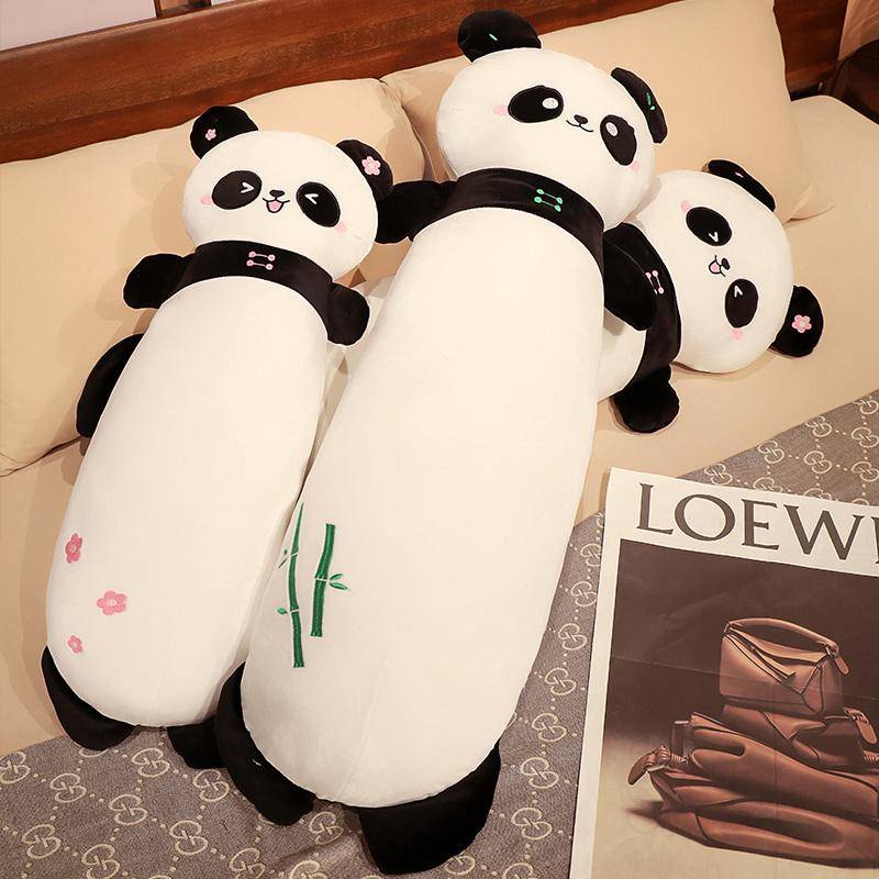 Giftfri Leksak Stor Panda Plyschleksak Cylindrisk Djur Kudde Panda Björn Gosedjur Sovkompis
