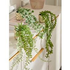 Next Green Artificial Trailing Plants In Mini Gold Hex Pots