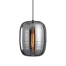 Single Head Smoky Grey/Amber Glas Pendellampa Nordisk Pendel Lampa Modern Pendellampa Creative Minimalist E27 Transparent Lampskärm för Restaurang Kök Island Belysning Förändring till det bättre