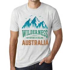 Grafisk T-shirt Herr Vildmarken, Äventyret Kallar Australien – Wilderness, Adventure Is Calling Australia – Begränsad Upplaga Rolig Vintage Herrmodest - Silver - 3XL,4XL,5XL,L,M,S,XL,XS,XXL