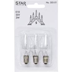Reservlampor lyx 3-pack 3W E10 - Välj till 5 eller 7 armar