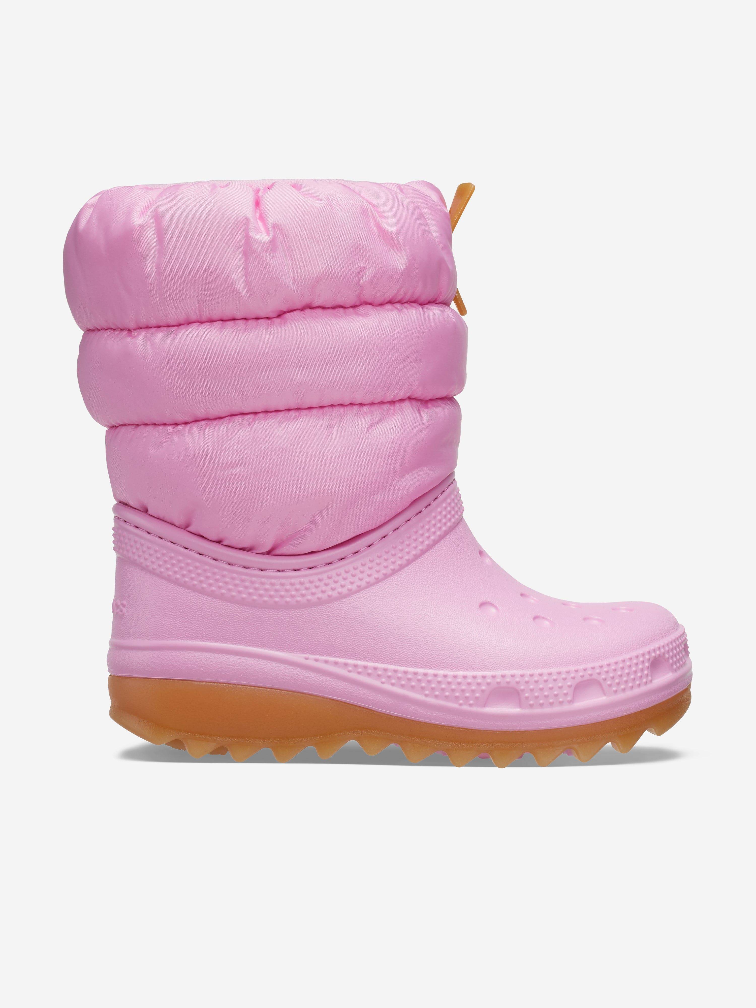 Crocs Girls Classic Neo Puff Boots in Pink - Pink / EU 30 - 31 UK 13 US 13 (EU 30 - 31 UK 13 US 13)