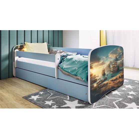 Kocot Kids Barnsäng - Babydreams Blå Med Låda - Skepp 140x70 Cm
