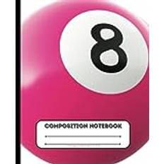 Cute Pink Magic Eight-Ball covered Wide-Ruled Composition Notebook: Mystical Whispers: Aesthetic Composition Notebook with Pink Magic Eight Ball Design