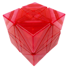 FangShi LimCube Crucis Mixup Cube Type 4 3x3 + Skewb Shape‑Mod Puzzle Clear Transparent Red (Limited Edition) - Rubiks Kub