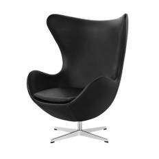 Ægget af Arne Jacobsen (3316), fuldpolstret, læder essential sort