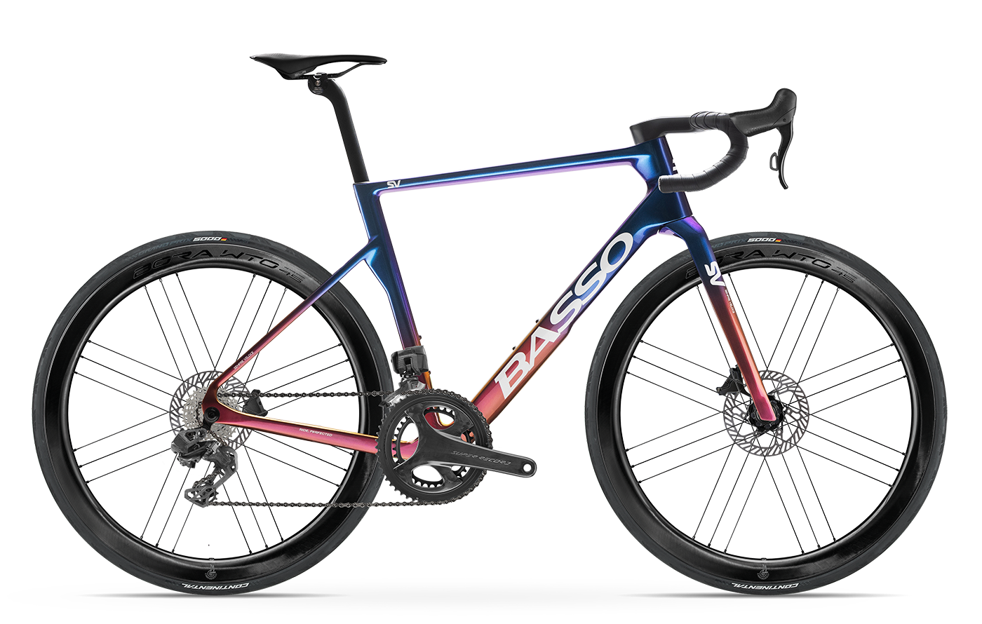 Basso SV 2025 - Campagnolo Super Record WRL 2x13s - Campagnolo Bora WTO 45 Dark - 097 / 56 / Viola Galaxy