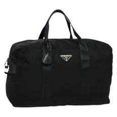 Prada Vintage, Vintage , Dame, Sort, ONE SIZE, Nylon, Pre-owned Nylon Weekendtaske