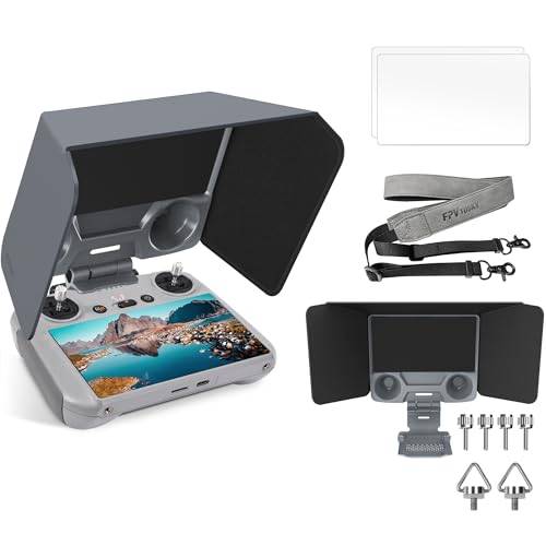 FPVtosky RC 2-kontroll mer skyddssats för DJI Lito X1/Mini 5 Pro/ 4 Pro/Flip/Air 3S-tillbehör, kit inkluderar RC 2 solhuvskydd, RC2 snodd, RC2 skärmskydd x 2