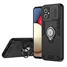 Telefonskyddspaket Kompatibel med Motorola Moto G54 Fodral med Kickstand & Slide Camera Cover, Shockproof Military Grade Fodral Robust skyddsfodral Kompatibel med Motorola Moto G54 Phone Fall(Siyah)