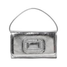 Roger Vivier, Taske, Dame, Grå, ONE SIZE, Uld, Krystal Clutch Skuldertaske