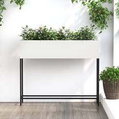 Plantestativ 100x26x82 cm hvid stål