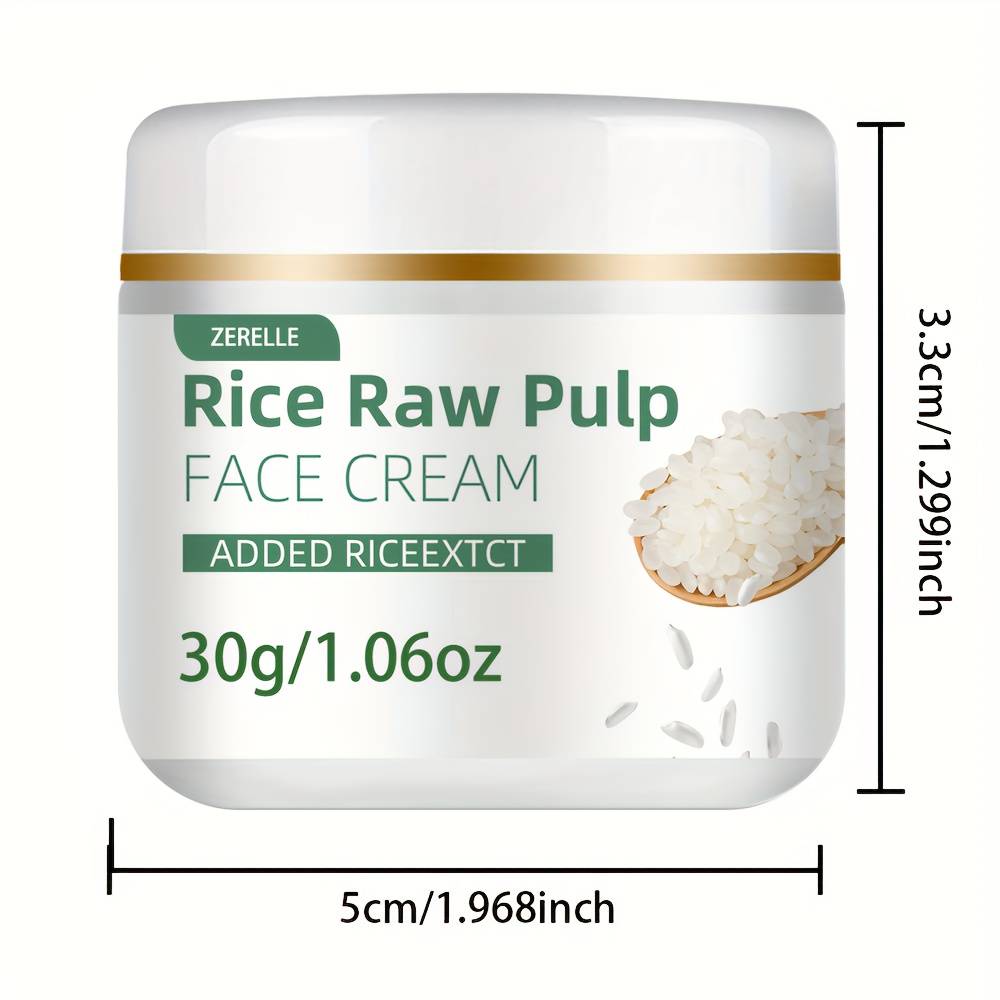 TEMU 30g/60g Rich Moisturizing Rice Face Cream - Hydrates, Plumps, And Soothes Types, Minimizes Pores, And Nourishes Dry Fragile Skin For A Glow