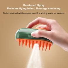 Husdjursspraymassagekam One Touch Spray Antiflygande hårkam Badborste Hårborttagning Ta bort statisk grön