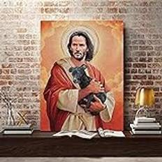 IGHSNZUH Pussel, Keanu Reeves Meme Jesus Vuxen Papperspusselbild, Barn Tonåefter Skolan Stressrelief Game 1000 Bitar/Laei516/38 * 26 Cm