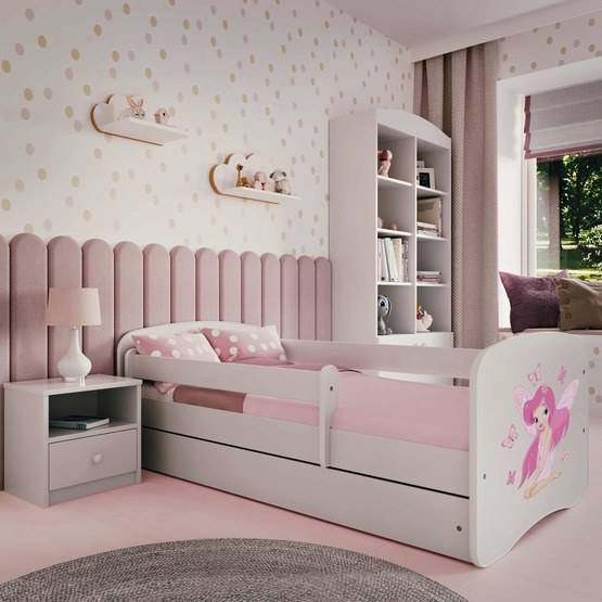 Kocot Kids Barnsäng - Babydreams Vit - Fairy With Butterflies Med Madrass 180x80 Cm