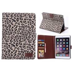 Leopard cover med kreditkortholder til iPad Mini 1/2/3. Gr�.