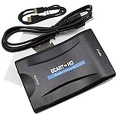 La Brodée Scart till HDMI-omvandlare, med HDMI-kabel Scart adapter stöder HDMI 720/1080P för smartphone till HDTV STB PS3 Sky DVD Blu-ray